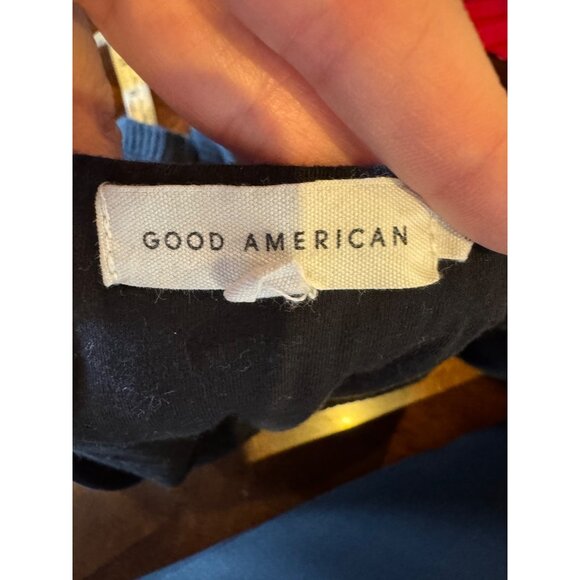 Good American Bodysuit Women Small Black Ribbed Knit Square Neck Thong Gothic‎ - Picture 7 of 12